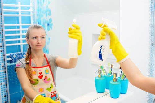 Professional steam carpet cleaning in a modern living room